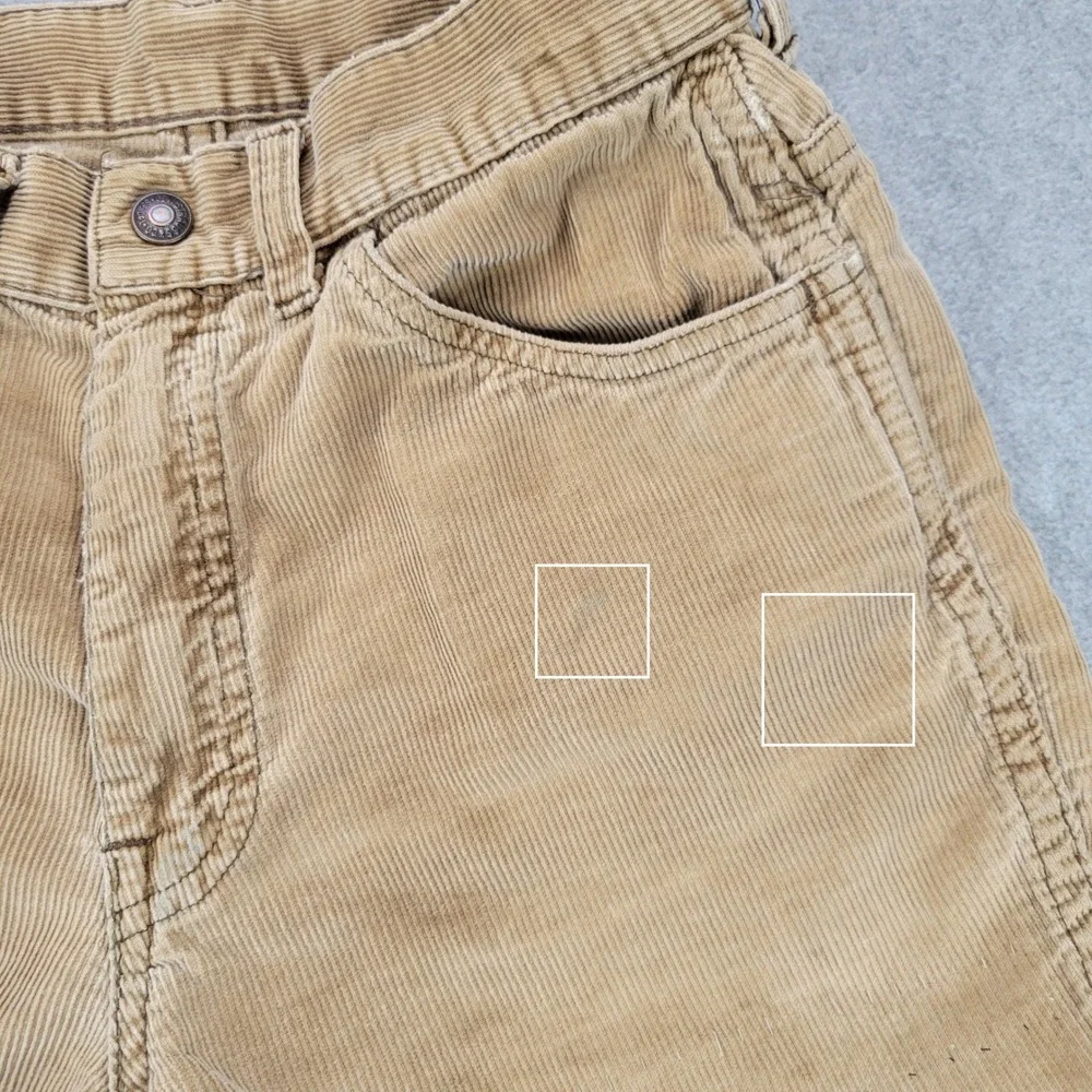Levi's for Gals Corduroy Shorts Women 25 Tan 70s Big E Vintage Hemmed - Picture 4 of 12